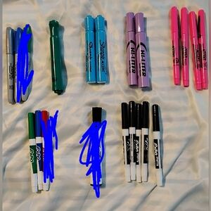 Bundle: Sharpies, Highlighters, Permanent Markers, Dry Erase Cleaner